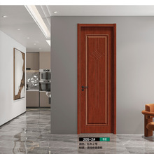 红木色中式房间木门防潮碳晶生态室内门实木套装静音卧室门公寓门