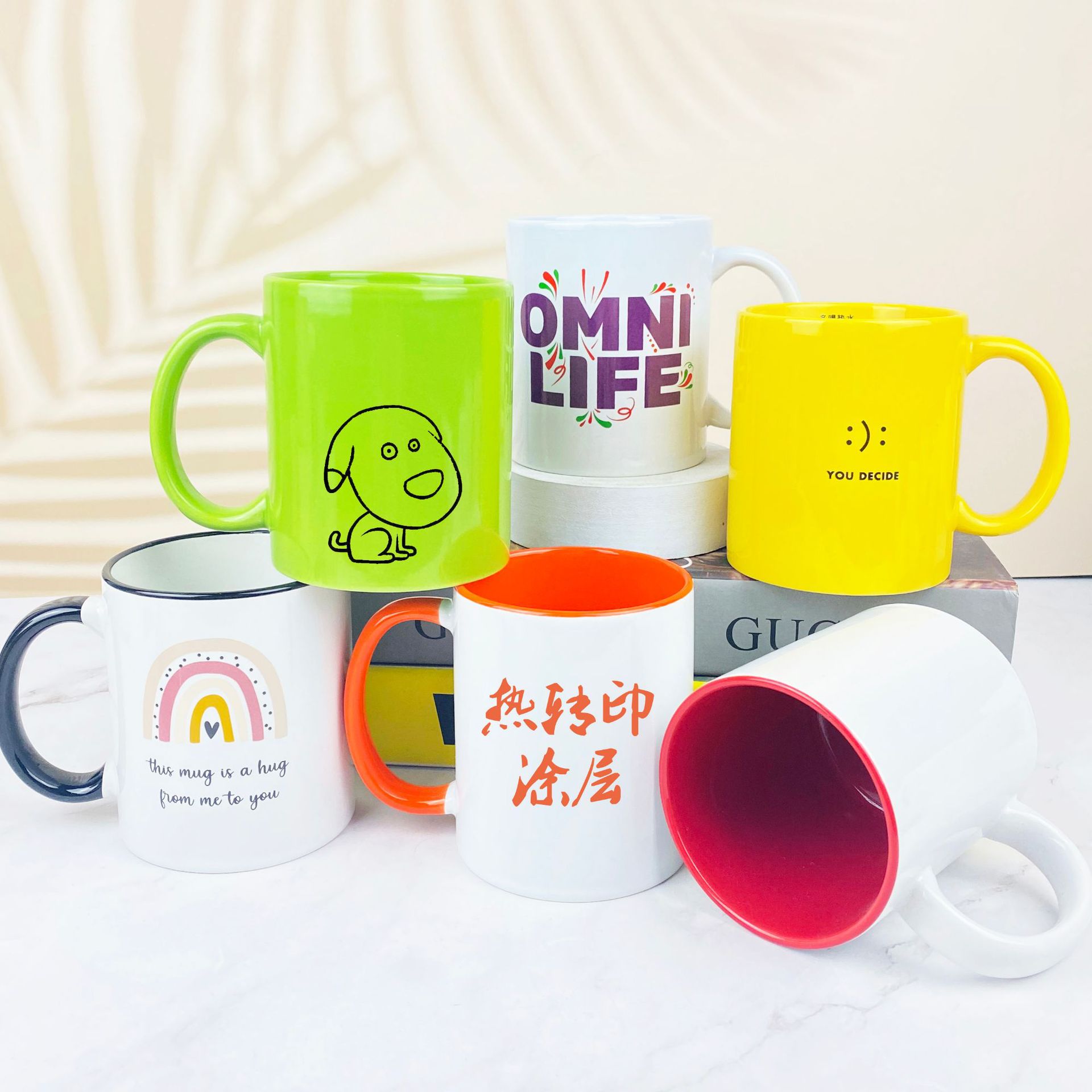 热转印黑色杯子