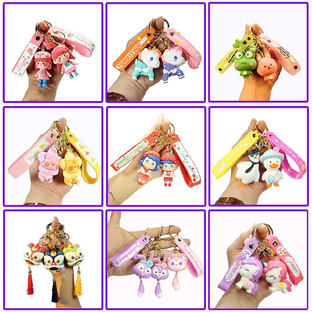 Cartoon Gift Key Ring Pendants Cute Doll Bag Doll Key Pendants PVC Keychain Wholesale