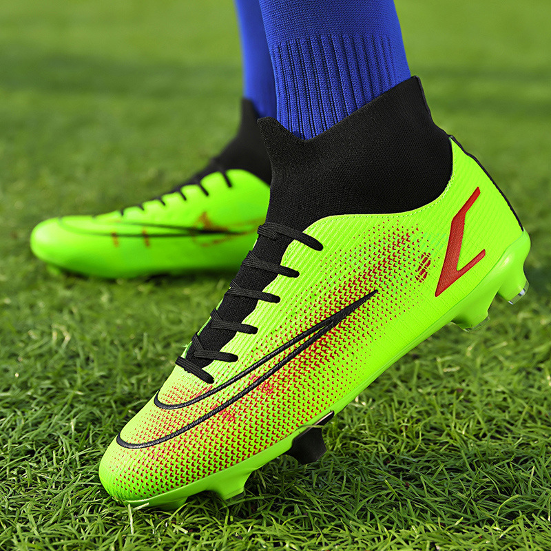 守门员足球鞋男碎钉tf水晶高帮长钉ag成人男童人造草地训练战靴
