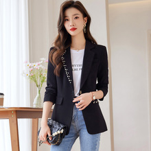2024春秋新款黑色西装外套女小个子韩版休闲高级感显瘦气质西服