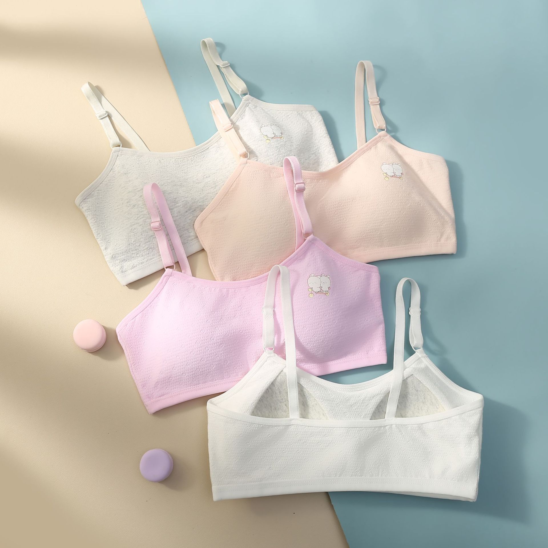 纯棉女童内衣发育期少女初中生高中大儿童文胸学生打底小背心裹胸