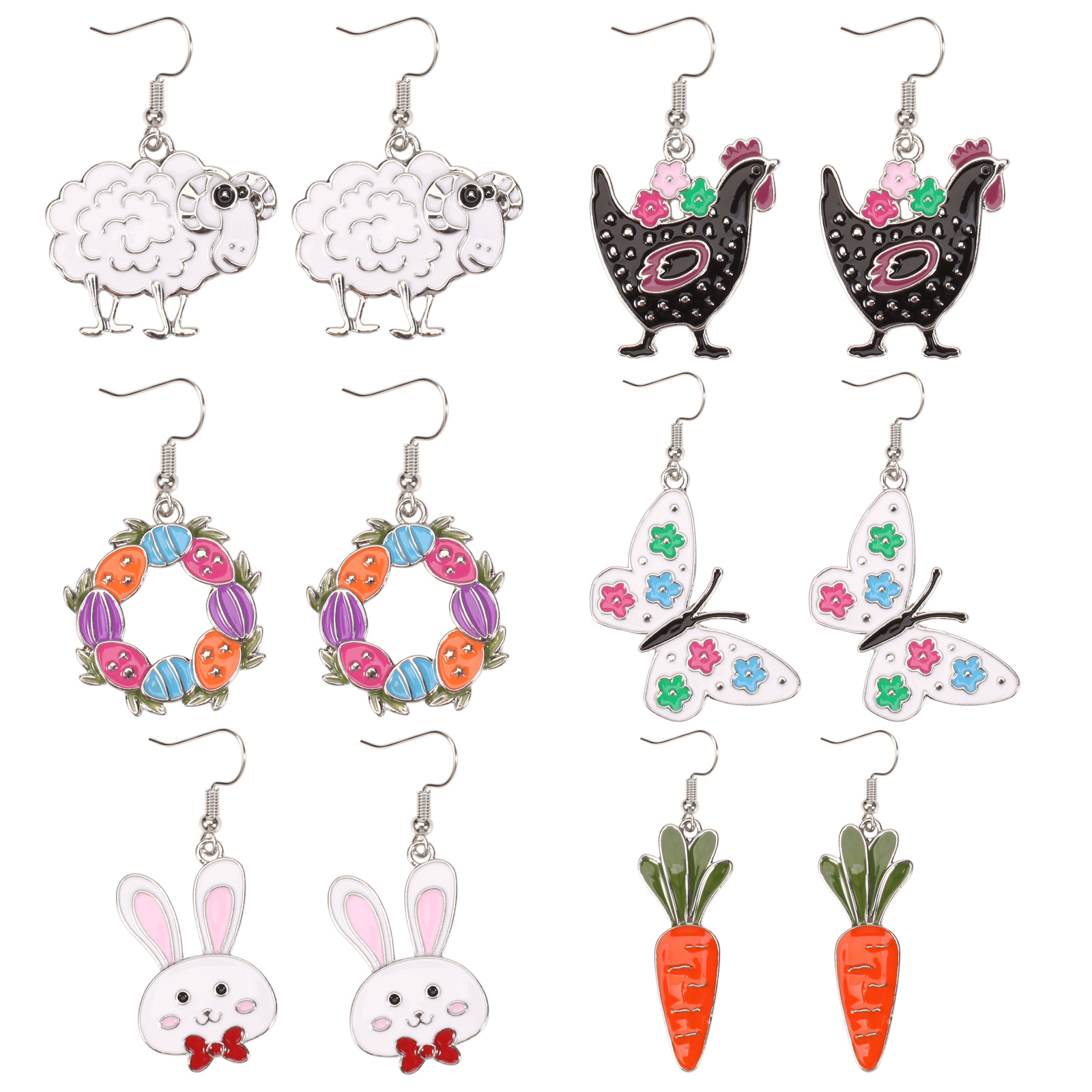 amazon easter earrings european and american cartoon cute rabbit easter egg carrot earrings spring holiday gift