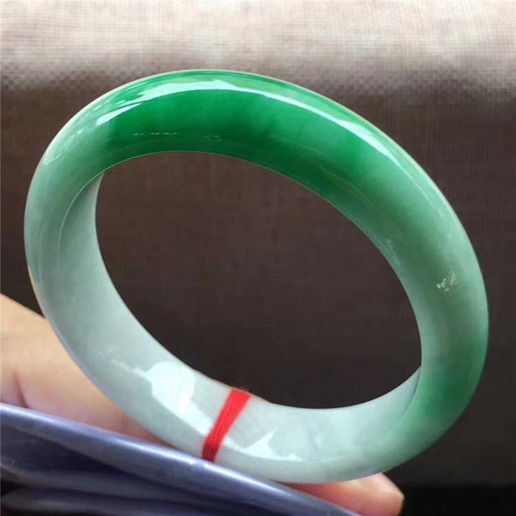 5 阳绿翡翠玉石镯子天然a货翡翠正阳绿色高品质手镯