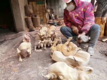 批发动物家居装饰件木香樟木生肖牛摆件桌面实木手工雕刻马猪原木