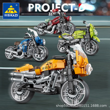 兼容乐高拼装积木复古摩托车摆件儿童益智玩具创意模型男孩大盒子