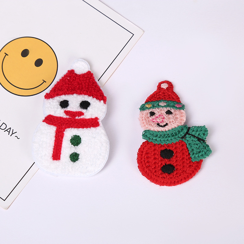 Christmas Style Wool Knitted Barrettes Cute Mini Christmas Hat Snowman Word Clip Holiday Party Decorative Hair Clip Barrettes