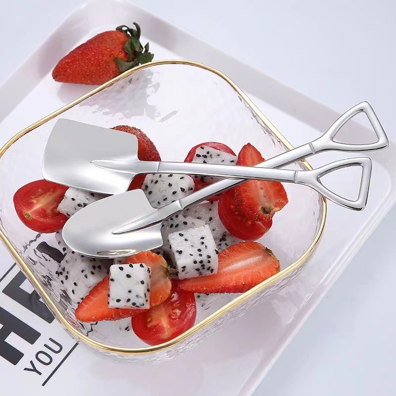 Stainless Steel Shovel Watermelon Spoon Household Restaurant Milk Tea Shop Dessert Spoon Ice Cream Coffee Scoop and Spoon Gift Wholesale