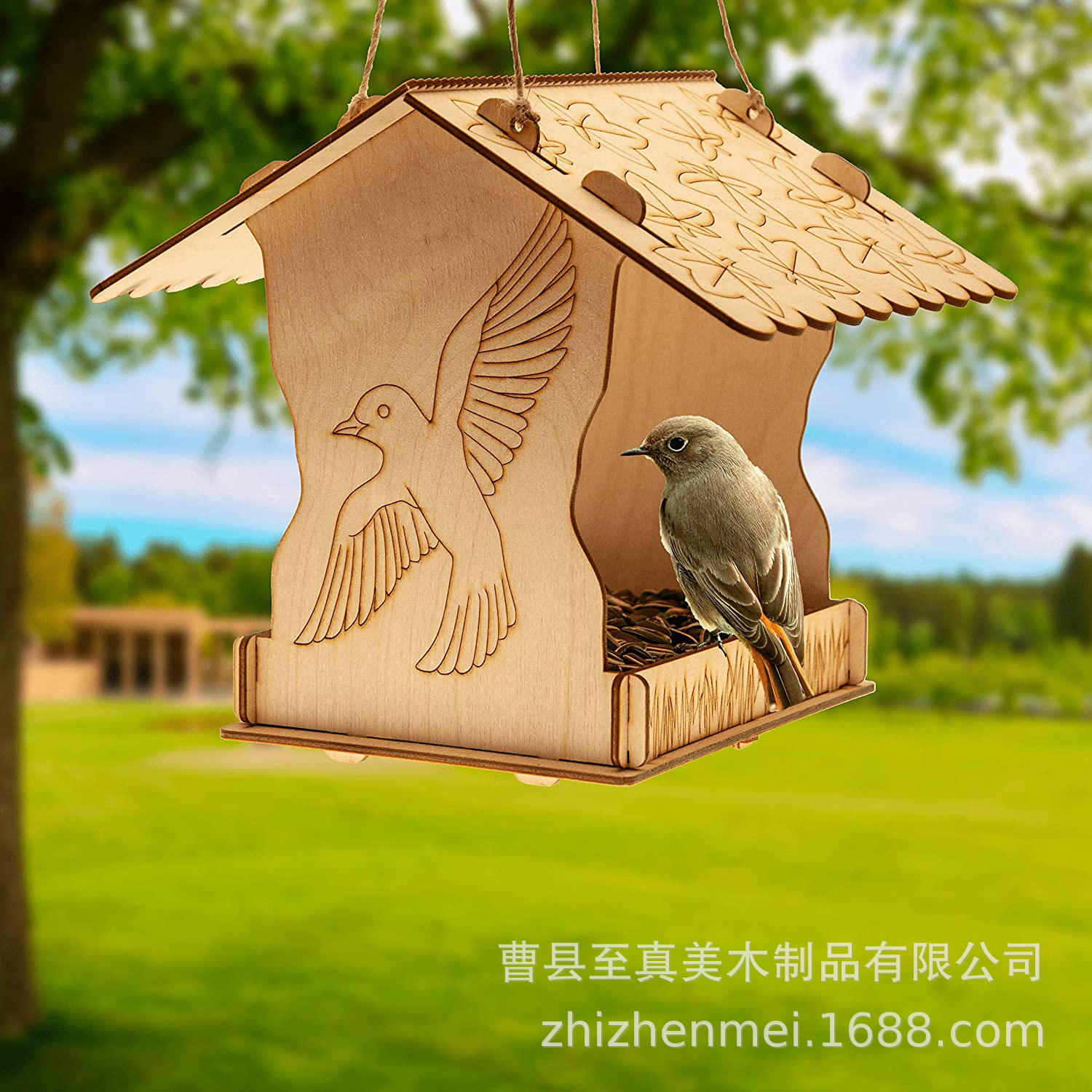 木质鸟窝鸟巢装饰鸟笼户外鸟屋木质珍珠麻雀鸟房子保暖装饰挂窝