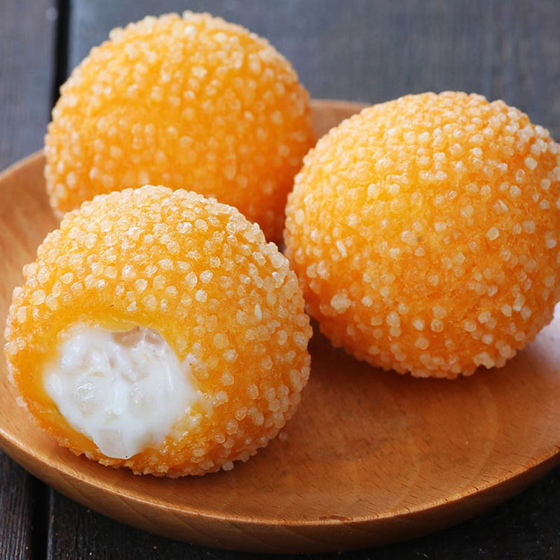 爆汁椰汁黄金球油炸小吃冷冻半成品广式港式点心酒店酒楼茶点10个