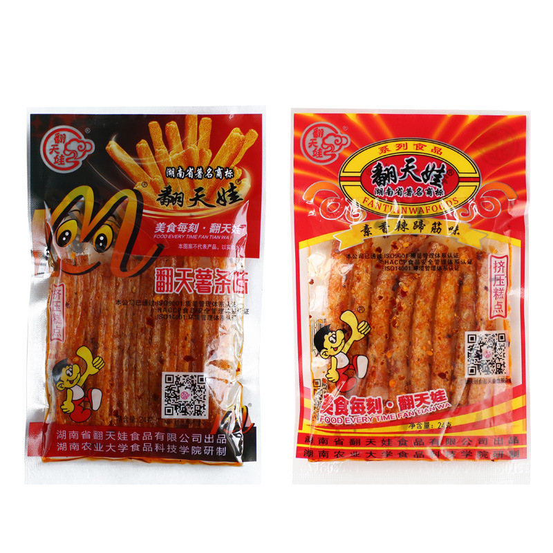 翻天娃素香辣蹄筋味薯条辣条麻辣面筋16g休闲小吃零食儿时怀旧
