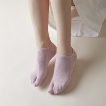 隐形二指袜女有跟纯色棉二趾袜吸汗ins潮百搭春夏两指短筒脚趾袜