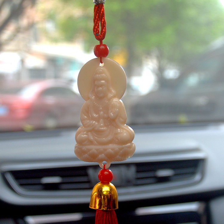 Gourd Ornaments Chinese Knot Automobile Hanging Ornament Wholesale Ground Push Guanyin Car Interior Hanging Accessories Rearview Mirror Decoration Car Pendant