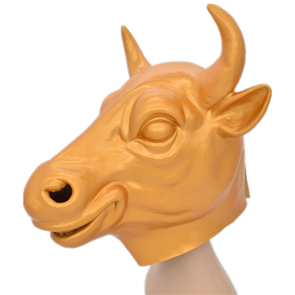 金牛头套牛头面具动物生肖道具牛气冲天牛魔王头饰牛年年会派对新