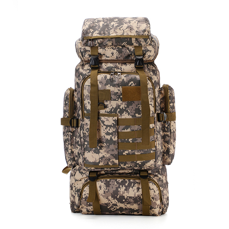 Large Capacity Camouflage 80l Backpack Travel Leisure Multi-Functional Backpack Outdoor Leisure Sports Hiking Bag