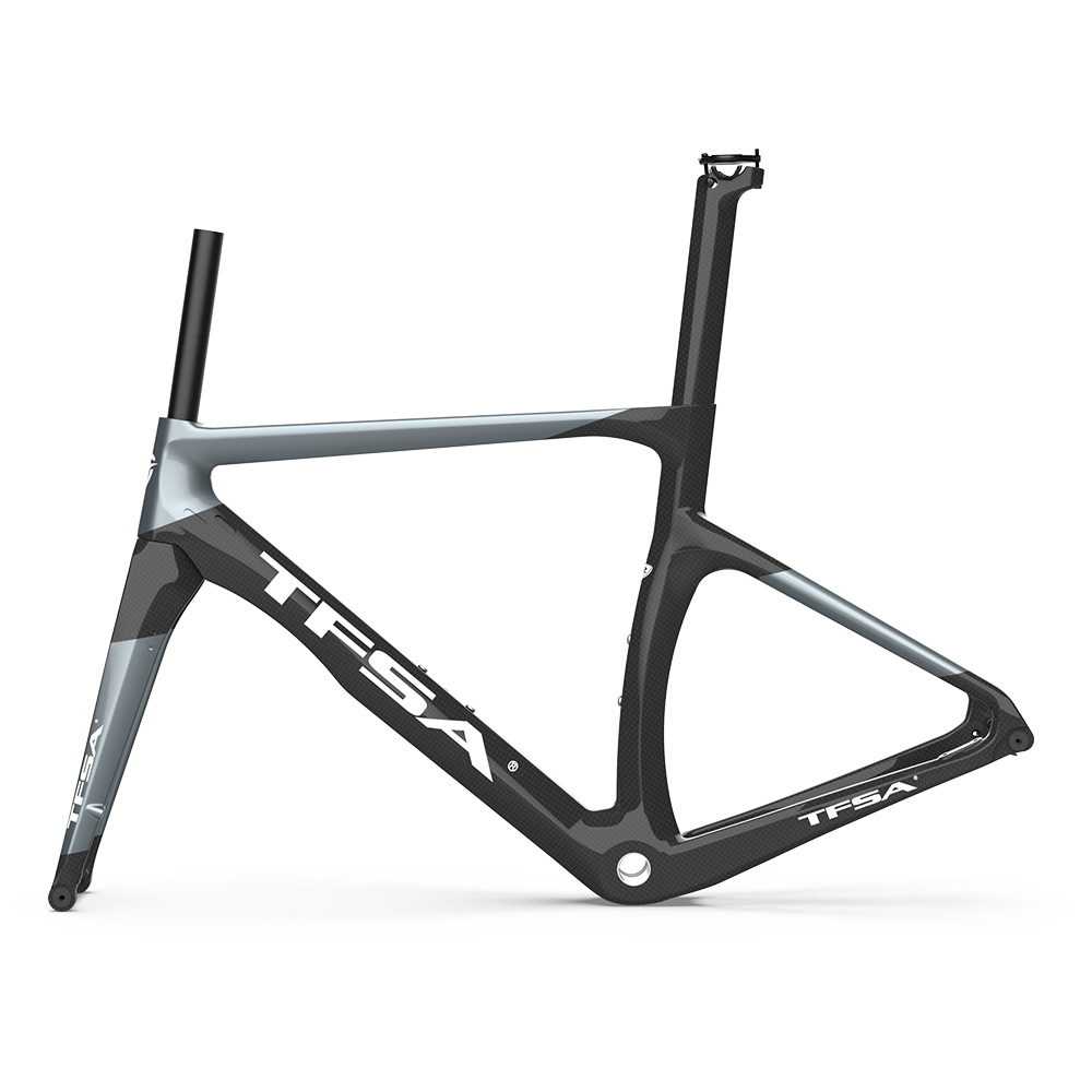 厂家tfsa全碳纤维车架公路自行车框架架碟刹走内线送腕组
