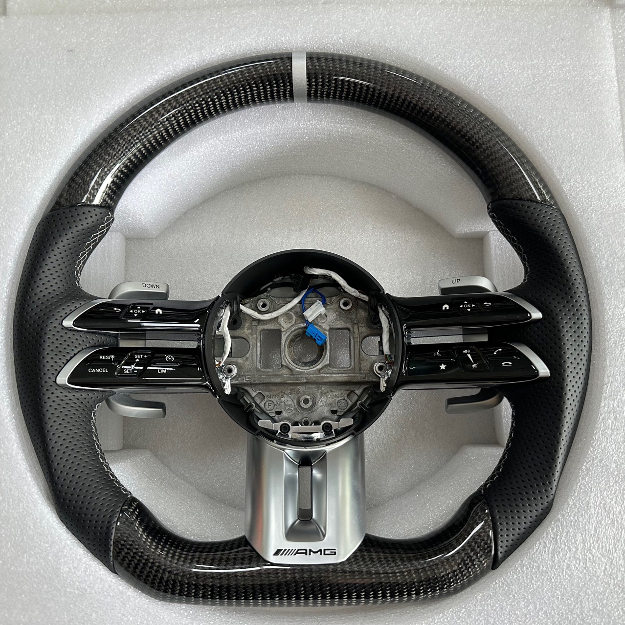 适用于奔驰蜻蜓盘cla clc clk clb a c e s级改装amg碳纤维方向盘