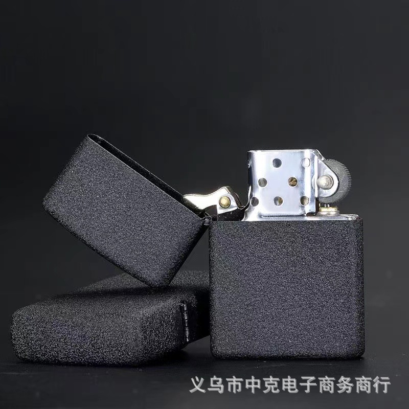 Earth Earth Black Dark Matte Bright Chrome Ice Kerosene Lighter Grinding Wheel Metal Black Electrophoresis Steel Casing Lighter