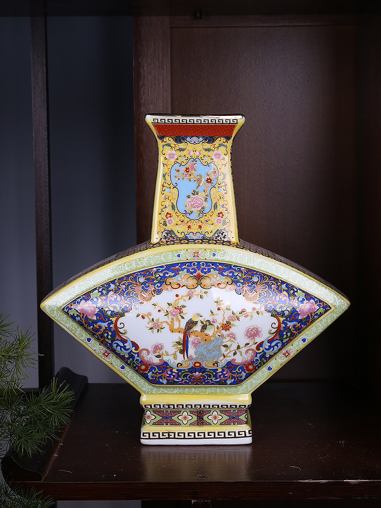 景德镇陶瓷仿古官窑珐琅彩花瓶摆件家居瓷器古董装饰收藏品老物件