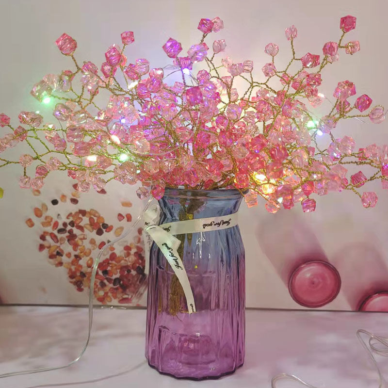 串珠满天星花束材料包透明彩色菱形珠子10mm散珠亚克力仿水晶珠子