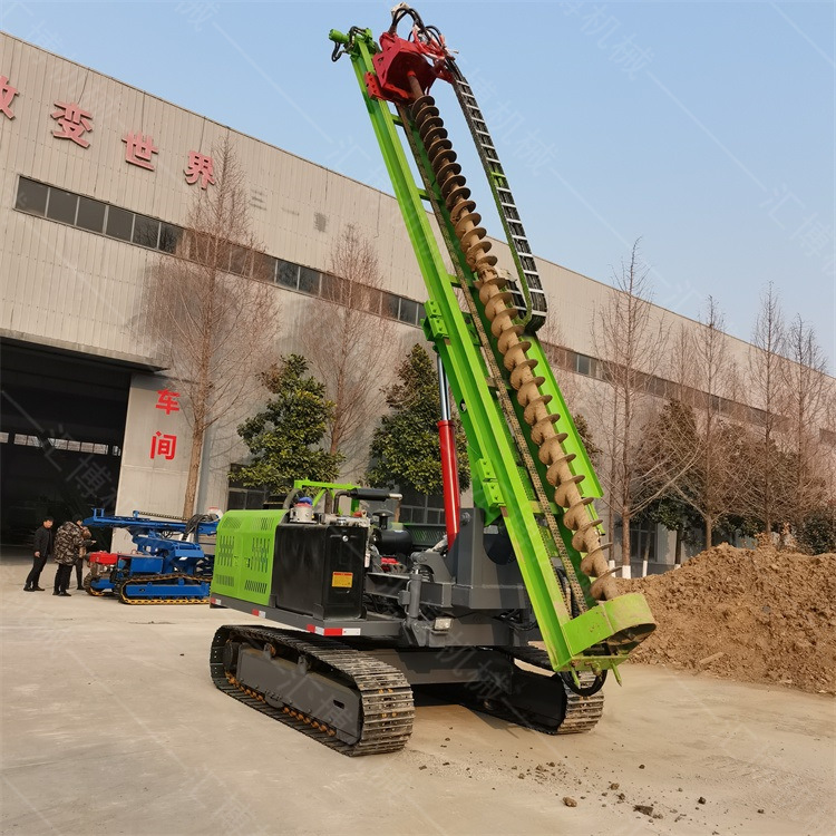 光伏发电工程植桩机 履带360度旋转钻孔机 多功能光伏电站打桩机