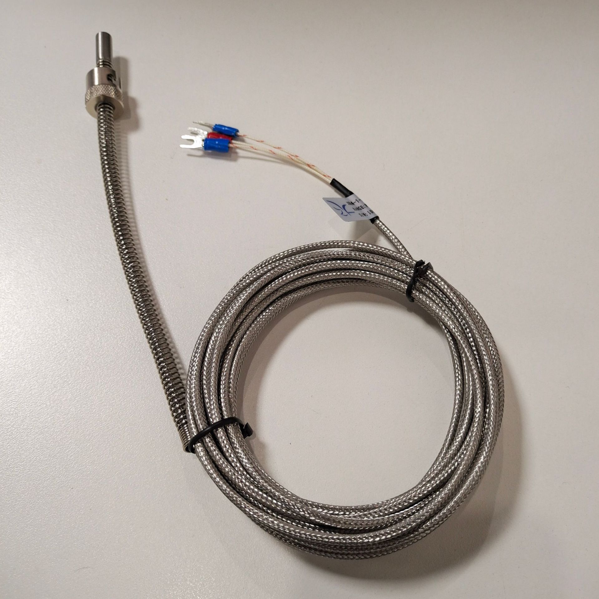 zysensor温度传感器 pt100 压扣式弹簧200mm 管径8mm探头长20mm