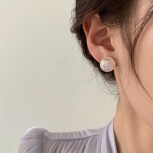 人鱼姬珍珠耳钉小巧个性独特设计复古港风高级感2023年新款耳环女