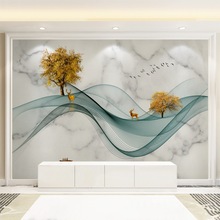 现代简约客厅沙发仿大理石影视墙布北欧电视背景墙壁纸8d个性壁画