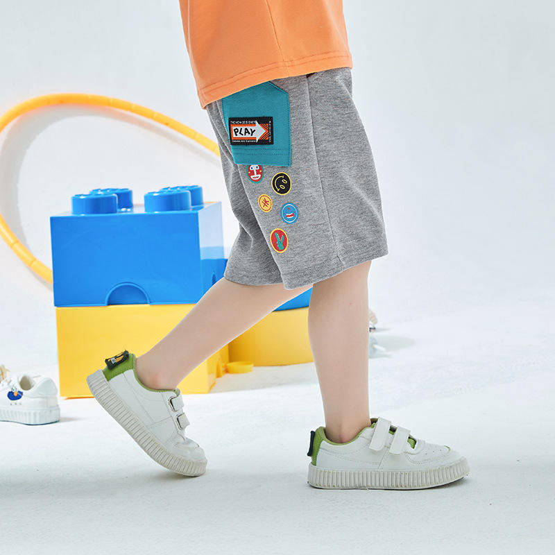 儿童短裤男童裤子夏薄款夏季纯棉五分裤运动裤口袋里的秘密五分裤