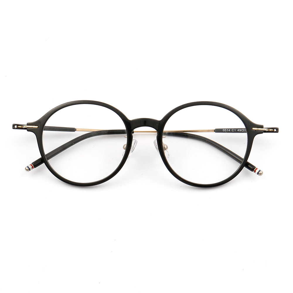 科汇工厂新款超轻文艺复古手工塑钢眼镜框可配近视防蓝光镜片0514