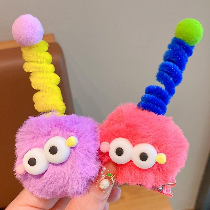 Funny Ugly Doll Barrettes Children Cute and Ugly Briquette Hairpin Autumn and Winter Plush Headband Little Girl Headband Hair Accessories