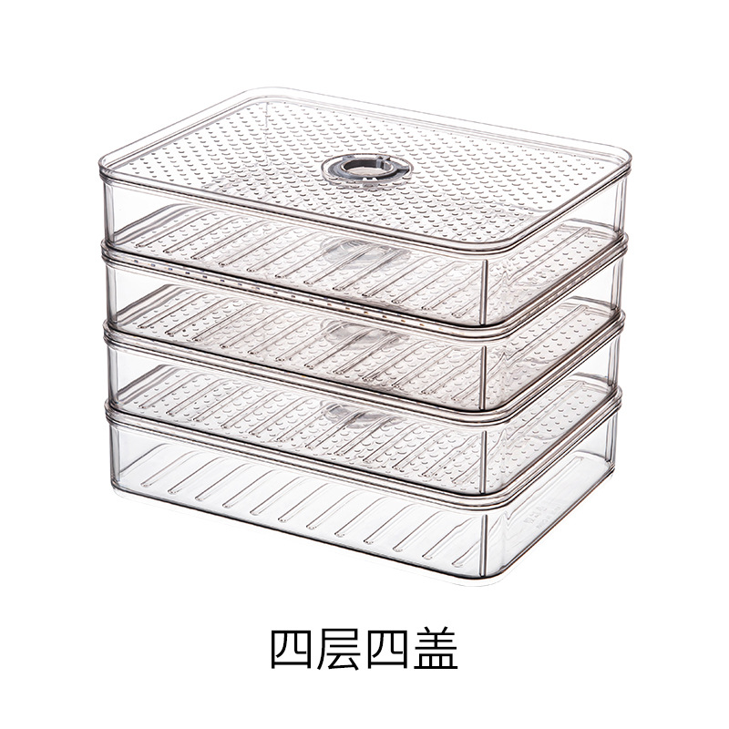 Refrigerator Dedicated Storage Box Food Grade Dumplings Box Plastic Egg Box Food Grade Flip Vegetables Fruit Crisper