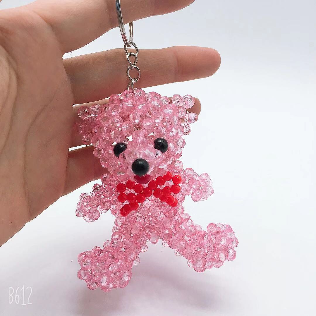 手工串珠编织小熊挂件成品包包挂饰儿童玩具创意礼物家居摆件