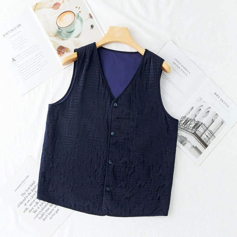 男士保暖桑蚕丝马甲真丝纯色大码背心保暖上衣