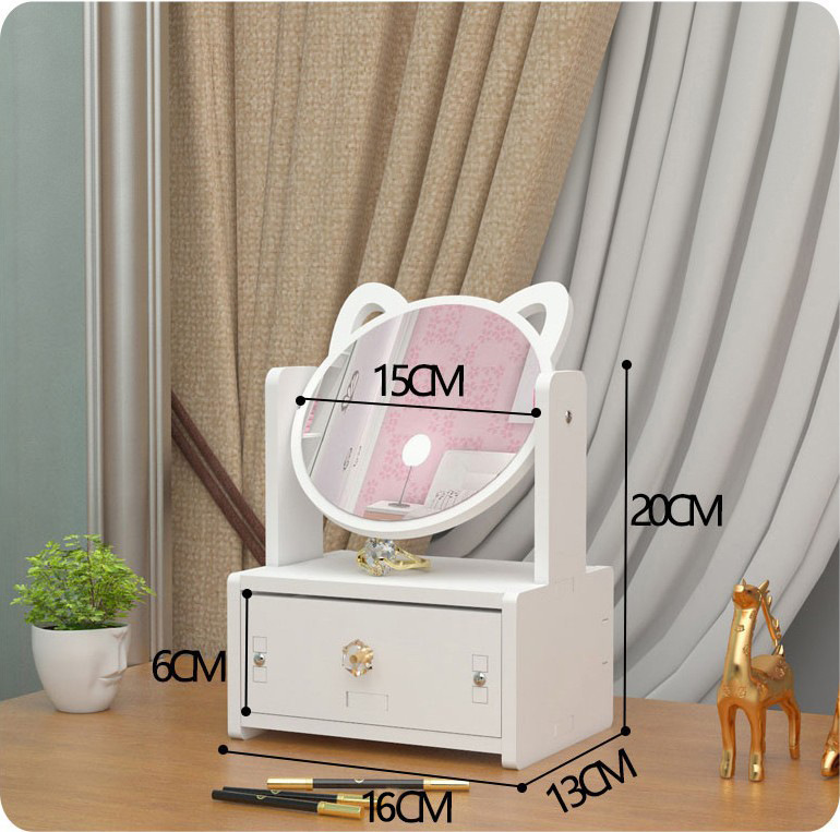 Desktop Portable Lipstick Jewelry Box Skincare Shelves Large Cosmetic Mirror Desktop Cosmetics Storage Box Dustproof