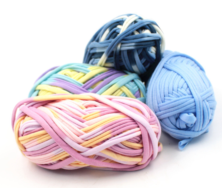 布条线手工编织包包时尚布条diy材料包彩条毛线钩针勾布绳彩布带