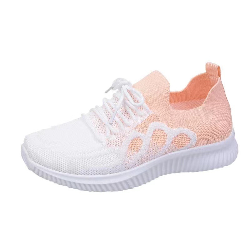 2023 Spring and Autumn New Cross-Border Women's Shoes Casual Shoes Women's Flying Woven Breathable Soft Sole Sneakers Women's Factory Direct Deliver