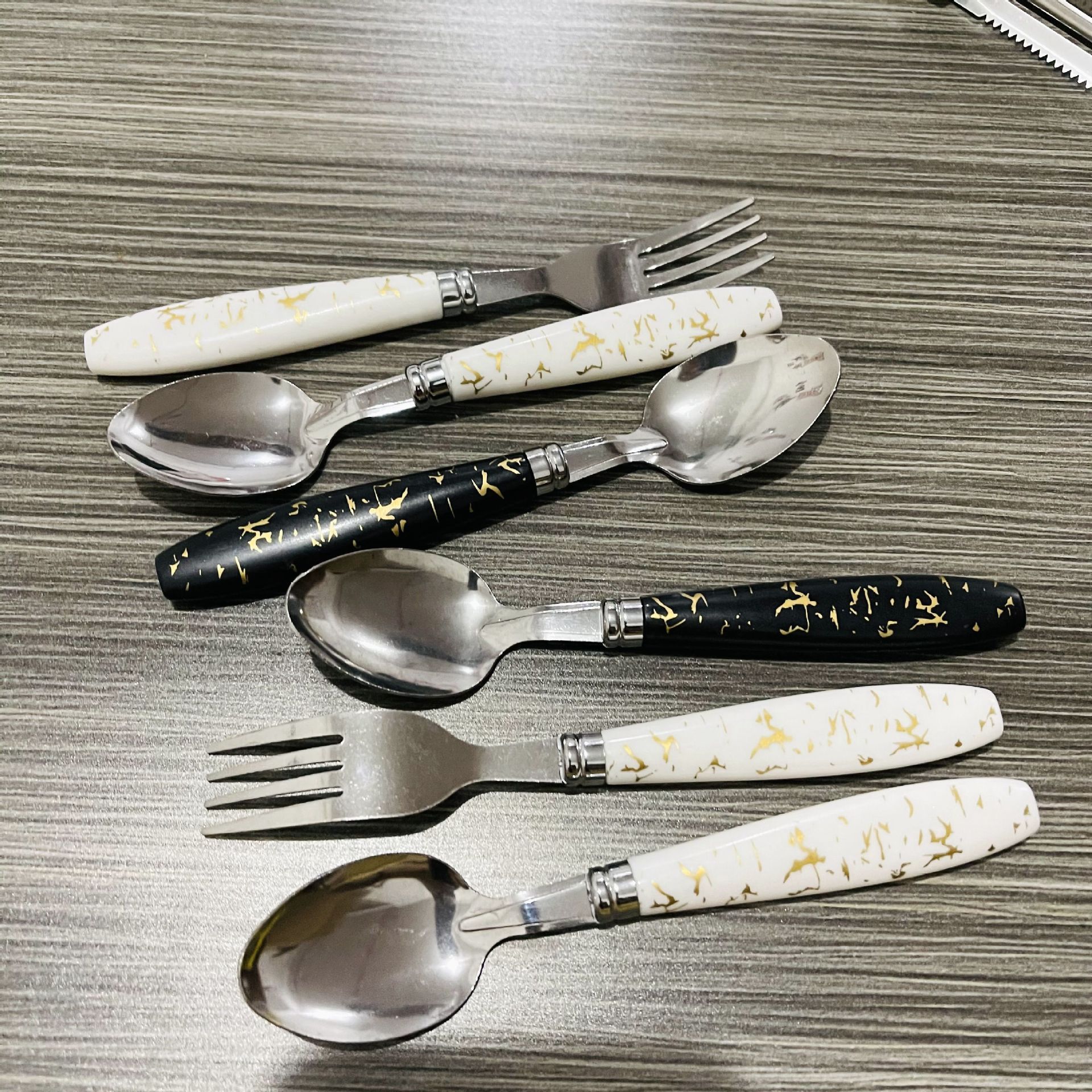 Leopard Print Spoon Fork Student Spoon Fork Child's Spoon and Fork Spoon Fork Plastic Handle Spoon Plastic Handle Spoon 1 Yuan Supply Gift Supply