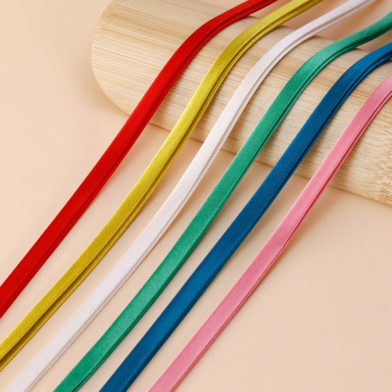 Hengmeihe Cheongsam Trim Beading Strip Color Ribbon Non-Ironing Webbing Satin Ribbon Accessories Satin Cloth Trim Belt