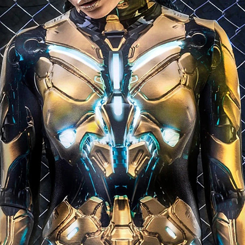 欧美紧身连女装连体衣亚马逊独立站2021新款机械风炫酷修身一体衣