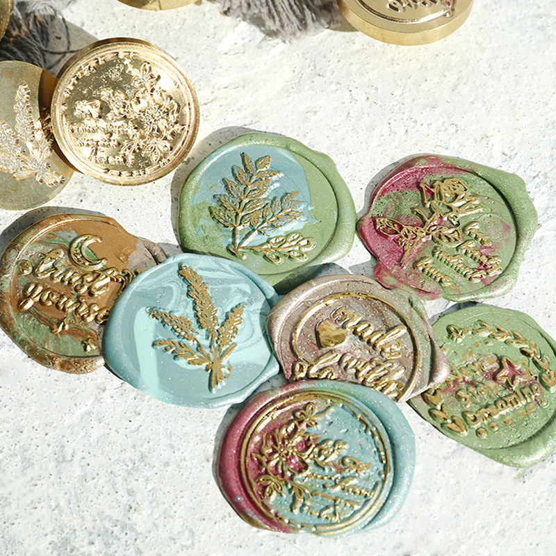 火漆印章ins植物文艺小清新火漆印信封封蜡请帖蜡封火漆印章章头