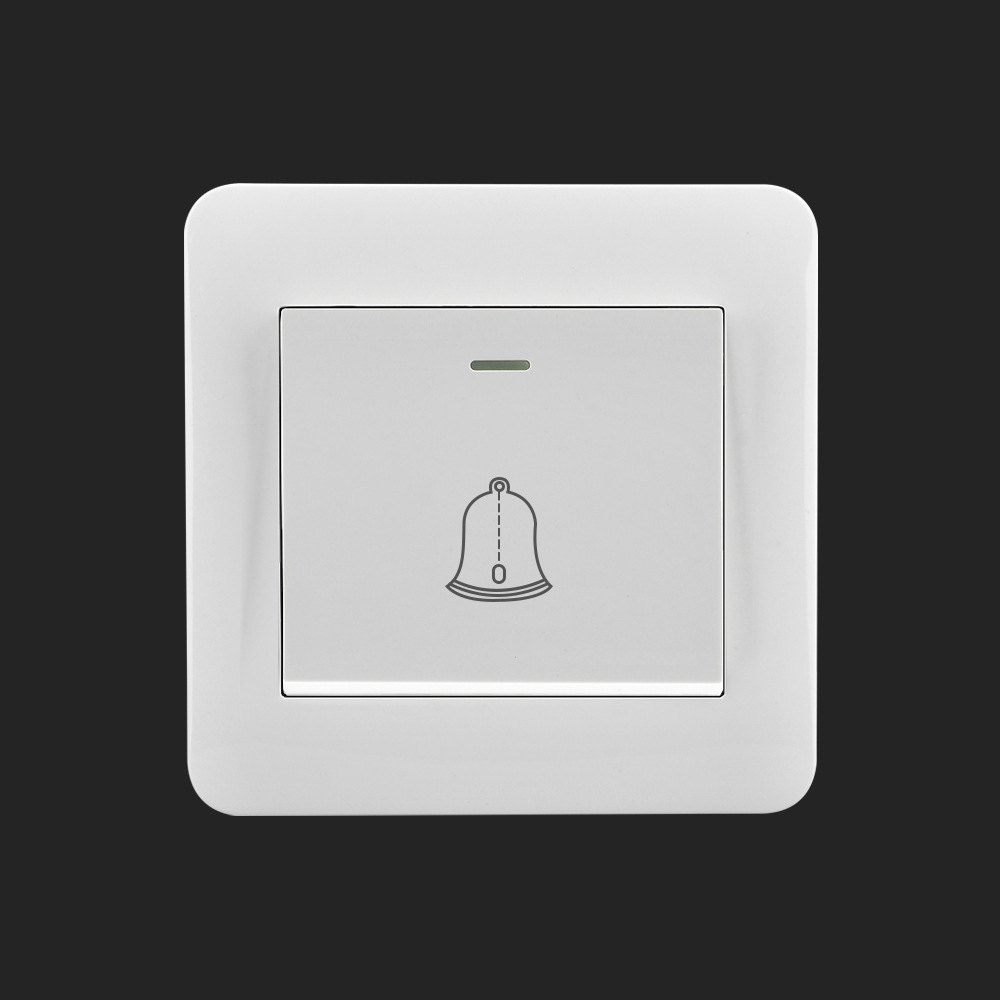 fiko酒店别墅86型墙壁门铃开关出门开门叮咚门铃自动复位按钮面板