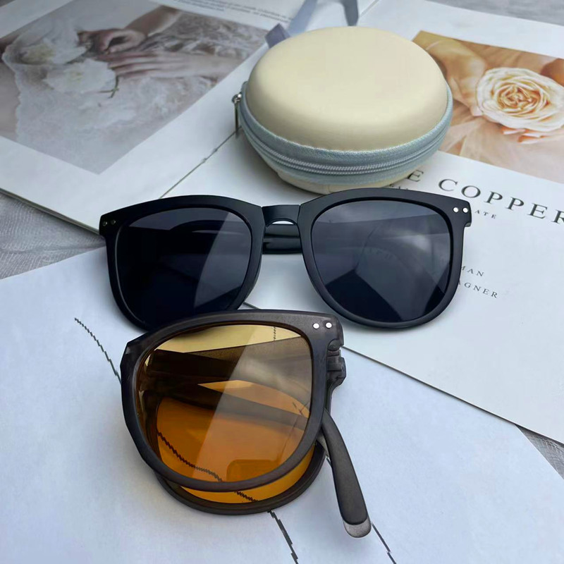 Popular Folding Sunglasses Women's High-Grade INS UV Protection Sun Protection Ultra-Light Air Cushion New Sunglasses