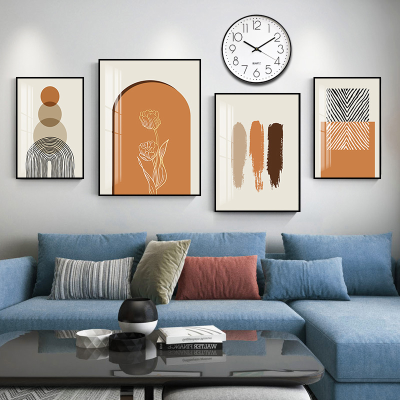 轻奢客厅装饰画现代简约大气壁画北欧风格组合沙发背景墙背后挂画