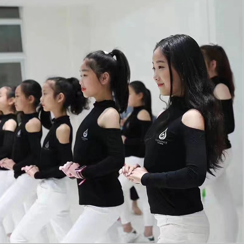 训练服儿童模特走秀训练服女童形体礼仪服长旗袍裙秋冬款童模t台