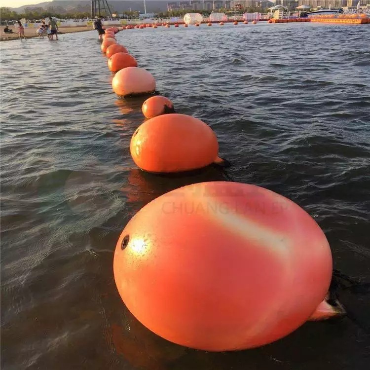 水上移动式警示浮球 直径50公分带灯水上围栏观测点串联式浮球