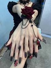 洛丽塔lolita朋克哥特护腕复古玫瑰蕾丝戒指手套lo圣诞手腕配饰
