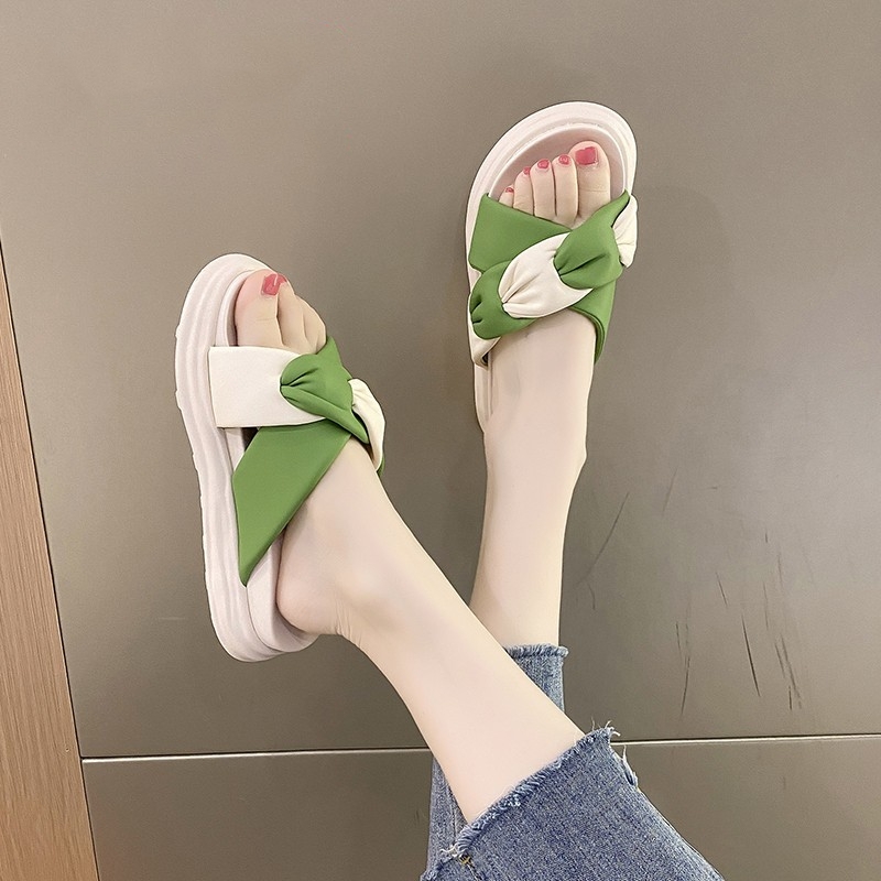 断码清仓红青蜒真皮拖鞋女夏外穿2024新款厚底踩屎感防滑软底凉鞋