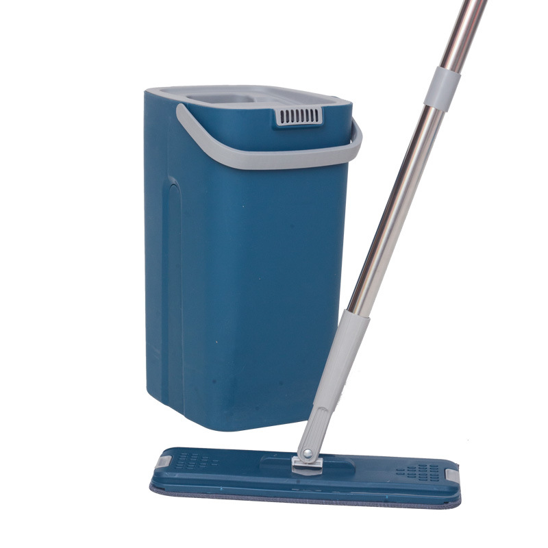 33x12cm Household Lazy Tablet Mop Bucket Set Hand-Free Stainless Steel Flat Wet and Dry Dual-Use Flat Mop