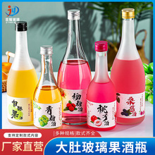 玻璃果酒瓶米酒瓶透明磨砂饮料瓶创意白酒瓶自酿密封酒瓶分装空瓶